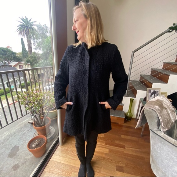 Eileen Fisher Black wool jacket small - Picture 2 of 10